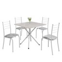 Ver imagem 2 de Conjunto Sala de Jantar Mesa Quadrada 70x70cm Tampo Madeira Mdp 4 Cadeiras Rio