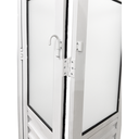 Ver imagem 3 de Porta Camarão Palheta com Vidro Aluminio Branco Linha 25 - 210x70 Direita