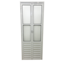 Ver imagem 1 de Porta Camarão Palheta com Vidro Aluminio Branco Linha 25 - 210x70 Direita