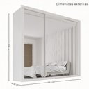 Ver imagem 3 de Guarda-Roupa Casal 3 Portas de Correr com Espelho 4 Gavetas 185,5cm Multimóveis Branco
