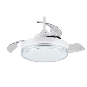 Plafon Ventilador de Teto Retrátil Led Breeze Home Branco Cristal 30w