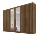 Ver imagem 2 de Guarda Roupa Casal 6 Portas com 4 Portas Ripadas Potente com Espelho - Móveis Europa
