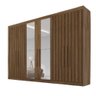 Guarda Roupa 6 Portas 4 Portas Ripadas Potente com Espelho 100% Mdf Brauna - Móveis Europa - 2