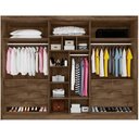 Ver imagem 3 de Guarda Roupa Casal 6 Portas com 4 Portas Ripadas Potente com Espelho - Móveis Europa