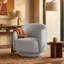Ver imagem 3 de Poltrona Decorativa Avany Base Giratória Bouclé Cinza Claro - Nexta Casa