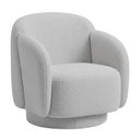 Ver imagem 1 de Poltrona Decorativa Avany Base Giratória Bouclé Cinza Claro - Nexta Casa