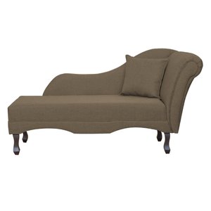 Divã Recamier Namoradeira Olívia Lado Esquerdo Linho CACAU