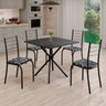Conjunto Sala de Jantar Mesa Quadrada 70x70cm Tampo Madeira Mdp Indiana 4 Cadeiras Rio - 1