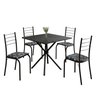 Conjunto Sala de Jantar Mesa Quadrada 70x70cm Tampo Madeira Mdp Indiana 4 Cadeiras Rio - 2