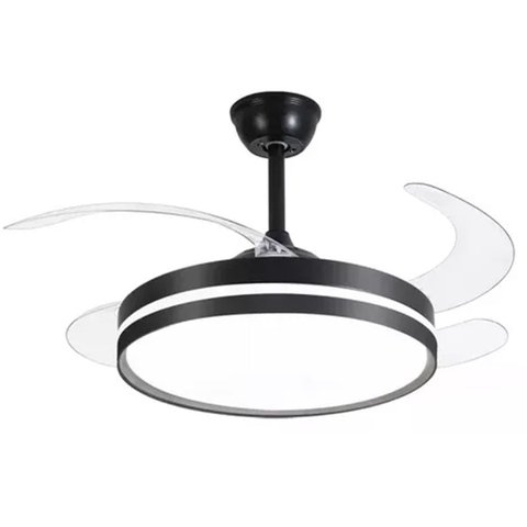Ventilador de Teto Grande Led 3 em 1 Lampada Lustre Pa Retratil Controle Remoto Potente Silencioso M