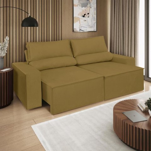 Sofá Retrátil Reclinável C/ Mola Assentos Confortável Tamanhos Variados Tamanho Cor:200 Cm