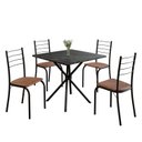 Ver imagem 2 de Conjunto Sala de Jantar Mesa Quadrada 70x70cm Tampo Madeira MDP Indiana 4 Cadeiras Rio Preto/C. Marrom/Fosco