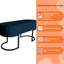 Ver imagem 6 de Banco Recamier Decorativa Luana Base Preta Veludo Azul Marinho - Montanaris Decor