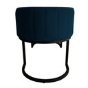 Ver imagem 4 de Banco Recamier Decorativa Luana Base Preta Veludo Azul Marinho - Montanaris Decor