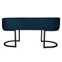 Ver imagem 3 de Banco Recamier Decorativa Luana Base Preta Veludo Azul Marinho - Montanaris Decor