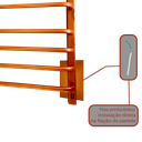 Ver imagem 2 de Toalheiro Térmico Pequeno Bronze 220v Fio Oculto Direito