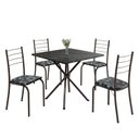 Ver imagem 2 de Conjunto Sala de Jantar Mesa Quadrada 70x70cm Tampo Madeira MDP Indiana 4 Cadeiras Rio Prata/Preto Floral/Mart