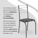 Ver imagem 7 de Conjunto Sala de Jantar Mesa Quadrada 70x70cm Tampo Madeira MDP Indiana 4 Cadeiras Rio Prata/Preto Floral/Mart