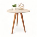 Ver imagem 3 de Mesa Lateral Pe Palito Orgânico Libano 50x60 Bege 100% MDF