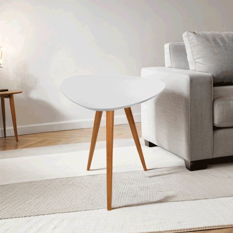 Mesa Lateral Pe Palito Orgânico Libano 50x60 Branco 100% MDF