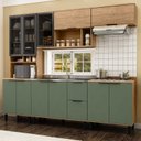 Ver imagem 1 de Cozinha Modulada Toscana 5 Peças Mdf com Aéreo 1200 Porta de Vidro e Paneleiro