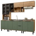 Ver imagem 3 de Cozinha Modulada Toscana 5 Peças Mdf com Aéreo 1200 Porta de Vidro e Paneleiro