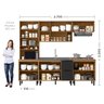 Cozinha Modulada Toscana 5 Peças Mdf com Aéreo 1200 Porta de Vidro e Paneleiro - 4