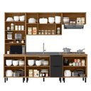 Ver imagem 2 de Cozinha Modulada Toscana 5 Peças Mdf com Aéreo 1200 Porta de Vidro e Paneleiro