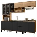 Ver imagem 3 de Cozinha Modulada Toscana 5 Peças Mdf com Aéreo 1200 Porta de Vidro e Paneleiro