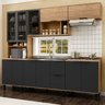 Cozinha Modulada Toscana 5 Peças Mdf com Aéreo 1200 Porta de Vidro e Paneleiro - 1