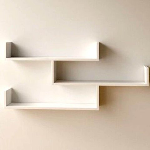 Trio Prateleiras em U Mdf Branco Tx 30l X 20p X 10a Cm Prtbr005