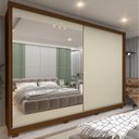 Ver imagem 1 de Guarda-roupa Casal 2 Portas de Correr Espelho Apolo 100% MDF