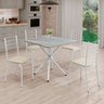 Conjunto Sala de Jantar Mesa Quadrada 70x70cm Tampo Madeira Mdp 4 Cadeiras Rio - 1