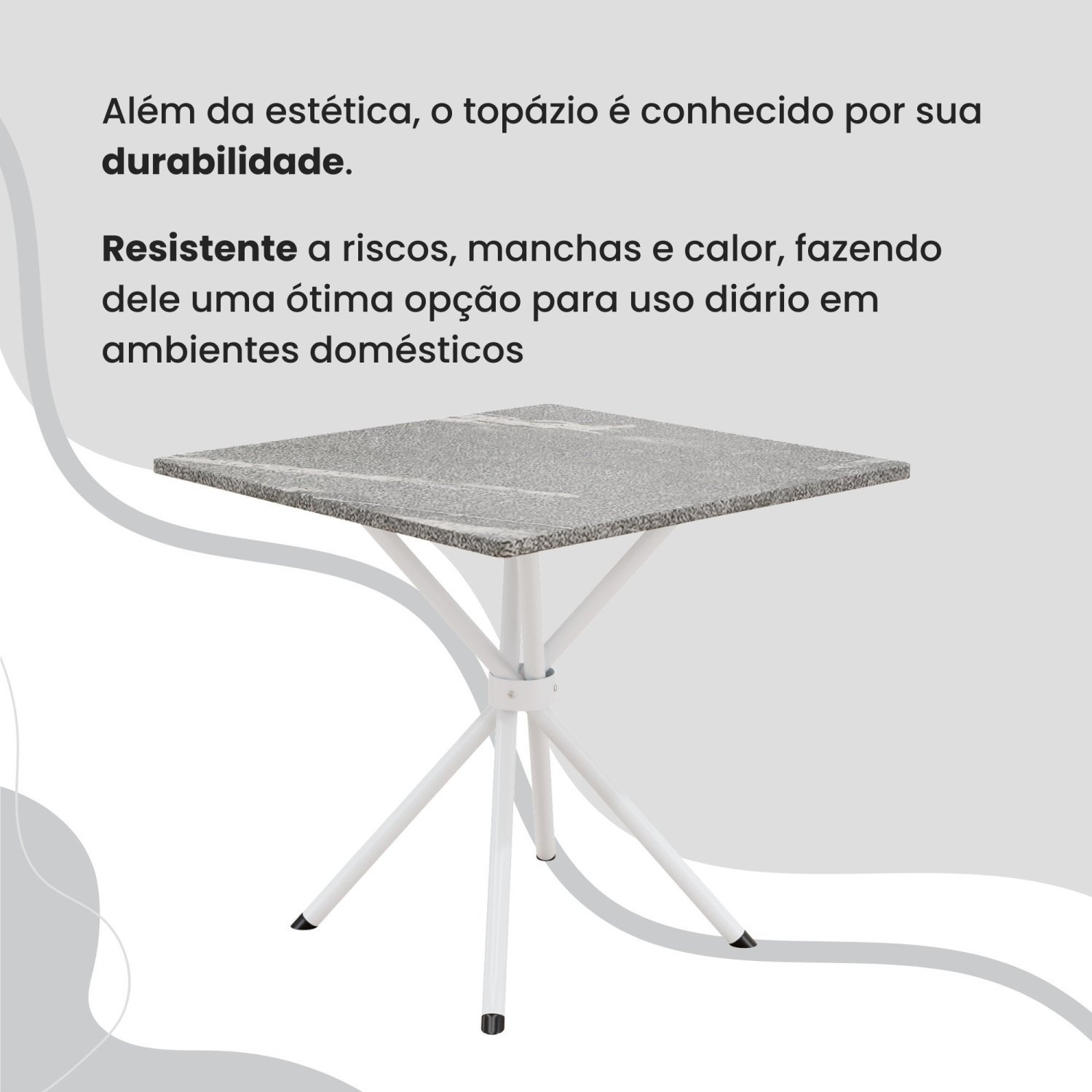 Conjunto Sala de Jantar Mesa Quadrada 70x70cm Tampo Madeira Mdp 4 Cadeiras Rio - 8