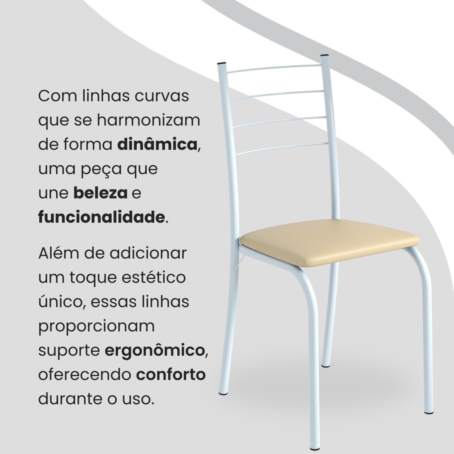 Conjunto Sala de Jantar Mesa Quadrada 70x70cm Tampo Madeira Mdp 4 Cadeiras Rio - 7