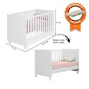 Ver imagem 2 de Quarto de Bebê Roupeiro Cômoda Eloisa Berço 1344 Branco + Colchão Guarda Costas Probel Qmovi Phoenix