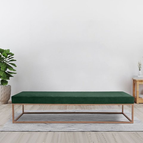 Puff para Sala de Estar Giulia 140 Cm Azul Verde