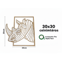 Ver imagem 3 de Quadro Decorativo Rinoceronte 30x30 Cm Natural para Pintura