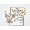 Ver imagem 7 de Quadro Decorativo Rinoceronte 30x30 Cm Natural para Pintura