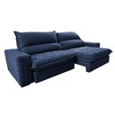 Ver mais imagens de Sofá Retrátil e Reclinável 2,95m Molas Ensacadas Cama inBox Elegance com ThermoGel Velusoft Azul
