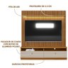 Rack com Painel Ripado para Tv até 75 Polegadas com Led Nature Off White Ouro Preto Linea Brasil - 2