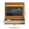 Rack com Painel Ripado para Tv até 75 Polegadas com Led Nature Off White Ouro Preto Linea Brasil - 4