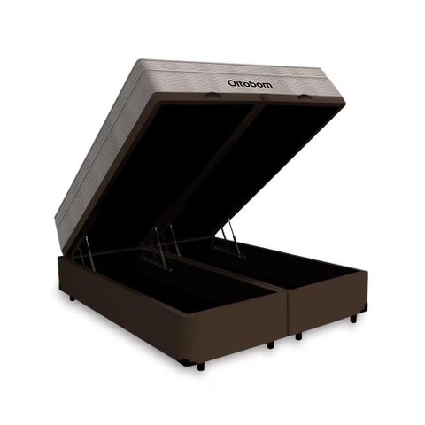 Cama Box Casal Bipartido Molas Ensacadas com Baú Airtech Springpocket 67x138x188 - Ortobom