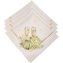 Ver imagem 1 de Kit 4 Guardanapos de Tecido Brinde de Natal 40cmx40cm Dourado