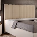 Ver imagem 2 de Cabeceira Cama Box Casal King 195 cm Dália W01 Suede Bege - Lyam Decor