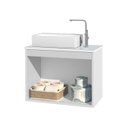 Ver imagem 5 de Gabinete para Banheiro com Cuba de Sobrepor e Espelheira 60cm Clean Branco