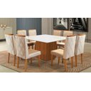 Ver imagem 1 de Sala de Jantar Completa 1,40x1,40 com 8 Cadeiras - Alice - Art Salas