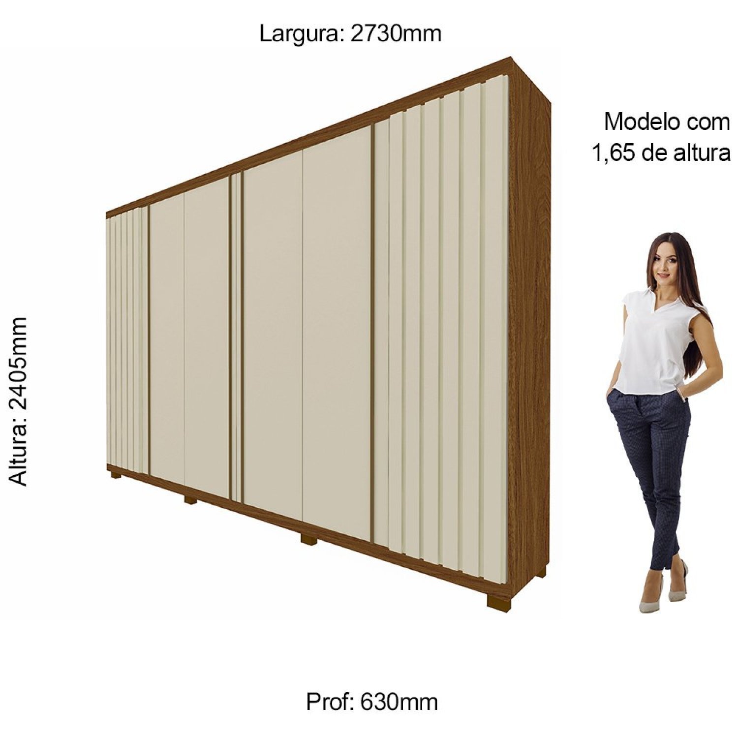 Guarda-roupa Casal 6 Portas 4 Gavetas Absolut New - 5