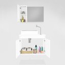 Ver imagem 2 de Gabinete para Banheiro com Cuba de Sobrepor e Espelheira 60cm Clean Branco/Grafite