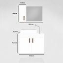 Ver imagem 3 de Gabinete para Banheiro com Cuba de Sobrepor e Espelheira 60cm Clean Branco/Grafite
